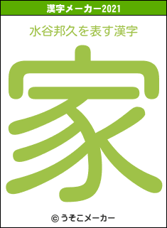 水谷邦久の2021年の漢字メーカー結果