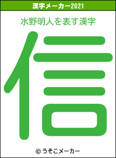 水野明人の2021年の漢字メーカー結果
