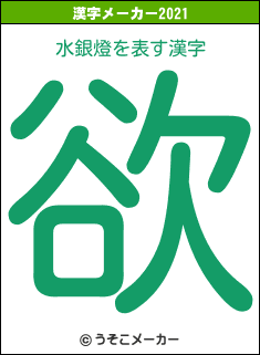 水銀燈の2021年の漢字メーカー結果