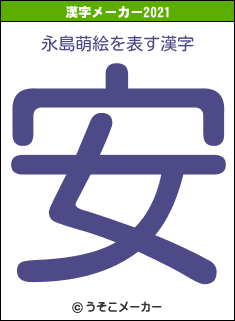 永島萌絵の2021年の漢字メーカー結果