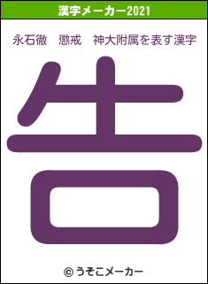 永石徹　懲戒　神大附属の2021年の漢字メーカー結果