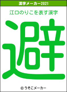 江口のりこの2021年の漢字メーカー結果