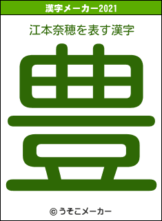 江本奈穂の2021年の漢字メーカー結果