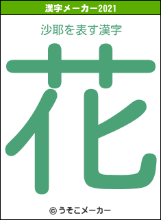 沙耶の2021年の漢字メーカー結果