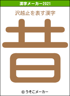 沢越止の2021年の漢字メーカー結果