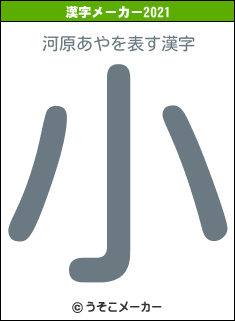 河原あやの2021年の漢字メーカー結果