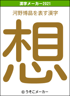 河野博晶の2021年の漢字メーカー結果