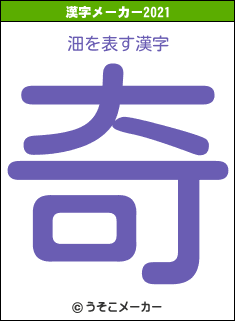 沺の2021年の漢字メーカー結果