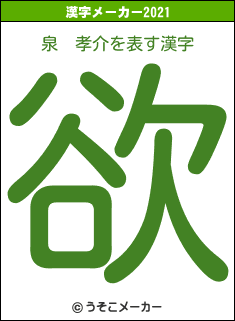 泉　孝介の2021年の漢字メーカー結果