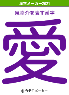 泉幸介の2021年の漢字メーカー結果