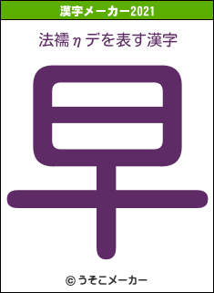法襦ηデの2021年の漢字メーカー結果