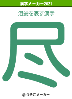 泪瓮の2021年の漢字メーカー結果