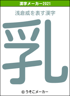 浅倉威の2021年の漢字メーカー結果