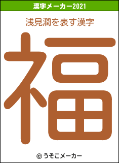 浅見潤の2021年の漢字メーカー結果