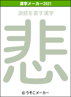 浪錺の2021年の漢字メーカー結果