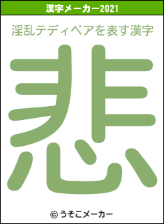 淫乱テディベアの2021年の漢字メーカー結果