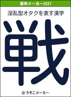 淫乱型オタクの2021年の漢字メーカー結果