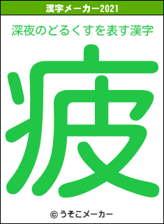 深夜のどるくすの2021年の漢字メーカー結果