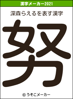 深森らえるの2021年の漢字メーカー結果