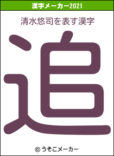 清水悠司の2021年の漢字メーカー結果