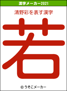 清野彩の2021年の漢字メーカー結果
