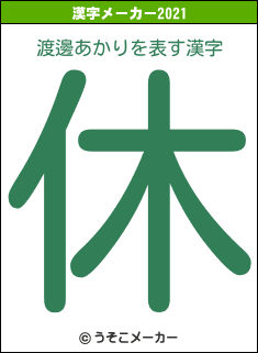 渡邊あかりの2021年の漢字メーカー結果