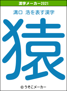 溝口 浩の2021年の漢字メーカー結果