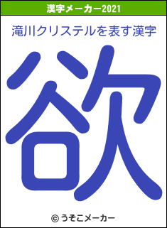 滝川クリステルの2021年の漢字メーカー結果