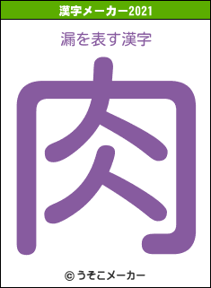 漏の2021年の漢字メーカー結果