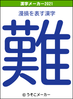 漫損の2021年の漢字メーカー結果