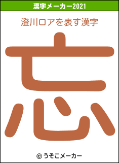 澄川ロアの2021年の漢字メーカー結果
