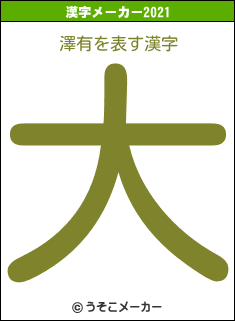 澤有の2021年の漢字メーカー結果