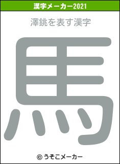 澤銚の2021年の漢字メーカー結果