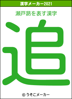 瀬戸昴の2021年の漢字メーカー結果
