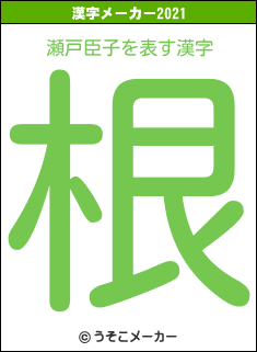 瀬戸臣子の2021年の漢字メーカー結果