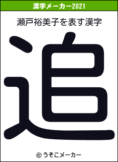 瀬戸裕美子の2021年の漢字メーカー結果