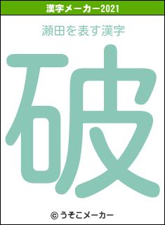 瀬田の2021年の漢字メーカー結果