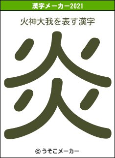 火神大我の2021年の漢字メーカー結果