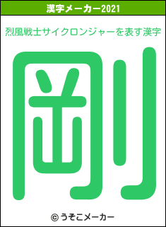 烈風戦士サイクロンジャーの2021年の漢字メーカー結果