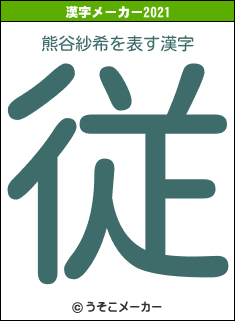 熊谷紗希の2021年の漢字メーカー結果