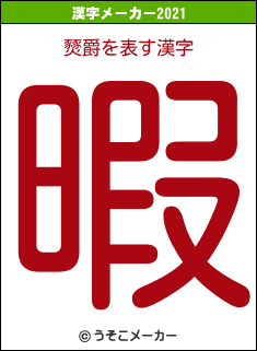 燹爵の2021年の漢字メーカー結果