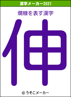 爛糠の2021年の漢字メーカー結果