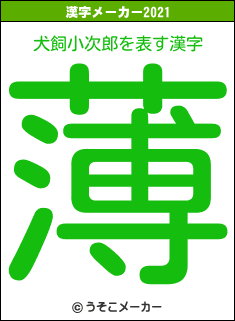 犬飼小次郎の2021年の漢字メーカー結果
