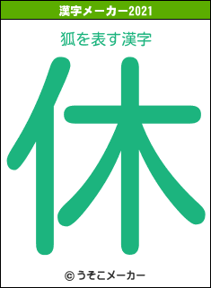 狐の2021年の漢字メーカー結果