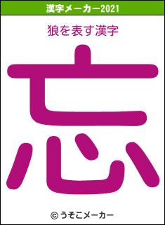 狼の2021年の漢字メーカー結果