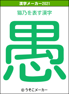 猫乃の2021年の漢字メーカー結果