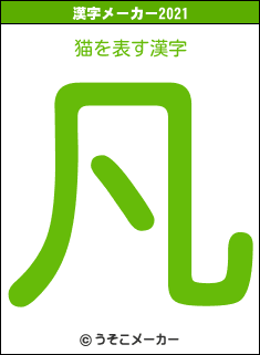 猫の2021年の漢字メーカー結果