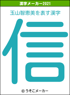 玉山智恵美の2021年の漢字メーカー結果