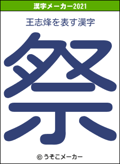 王志烽の2021年の漢字メーカー結果