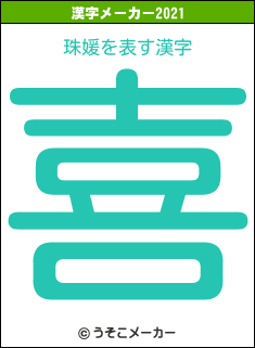 珠媛の2021年の漢字メーカー結果